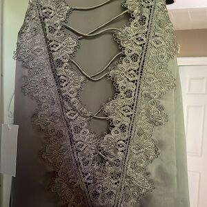 Pewter cami nyc lace top